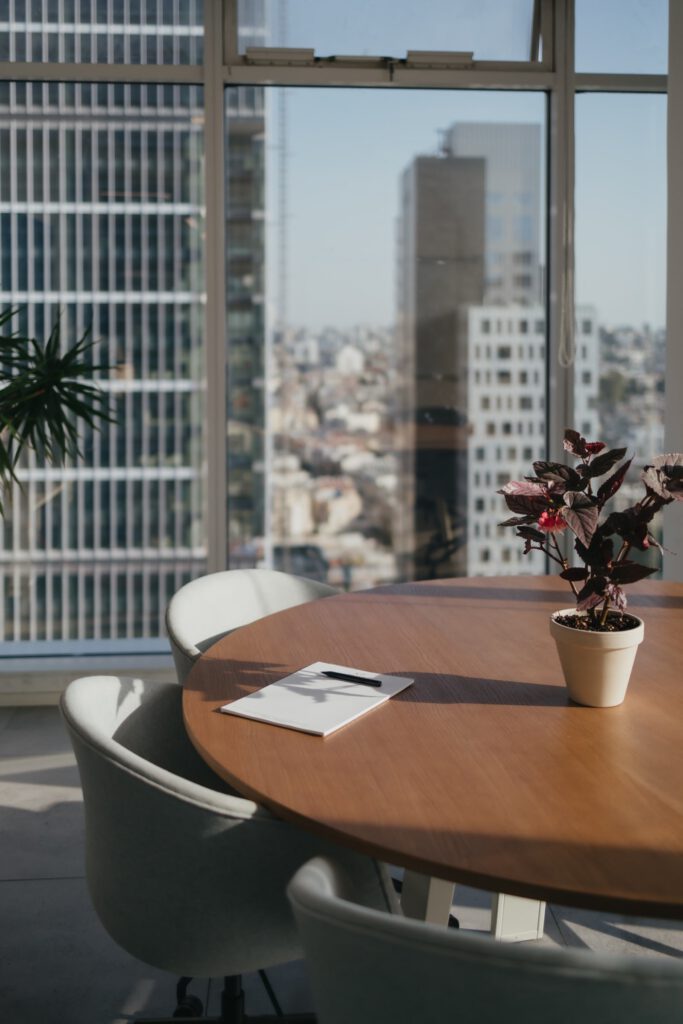 image of a table in conference room